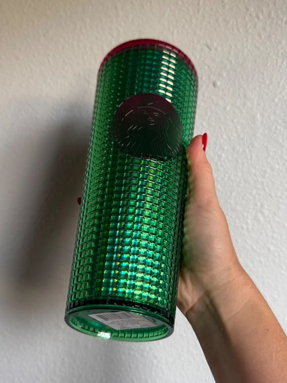 NEW Starbucks Studded Tumbler 24oz Cold Cup Holiday Christmas Red Lid Straw